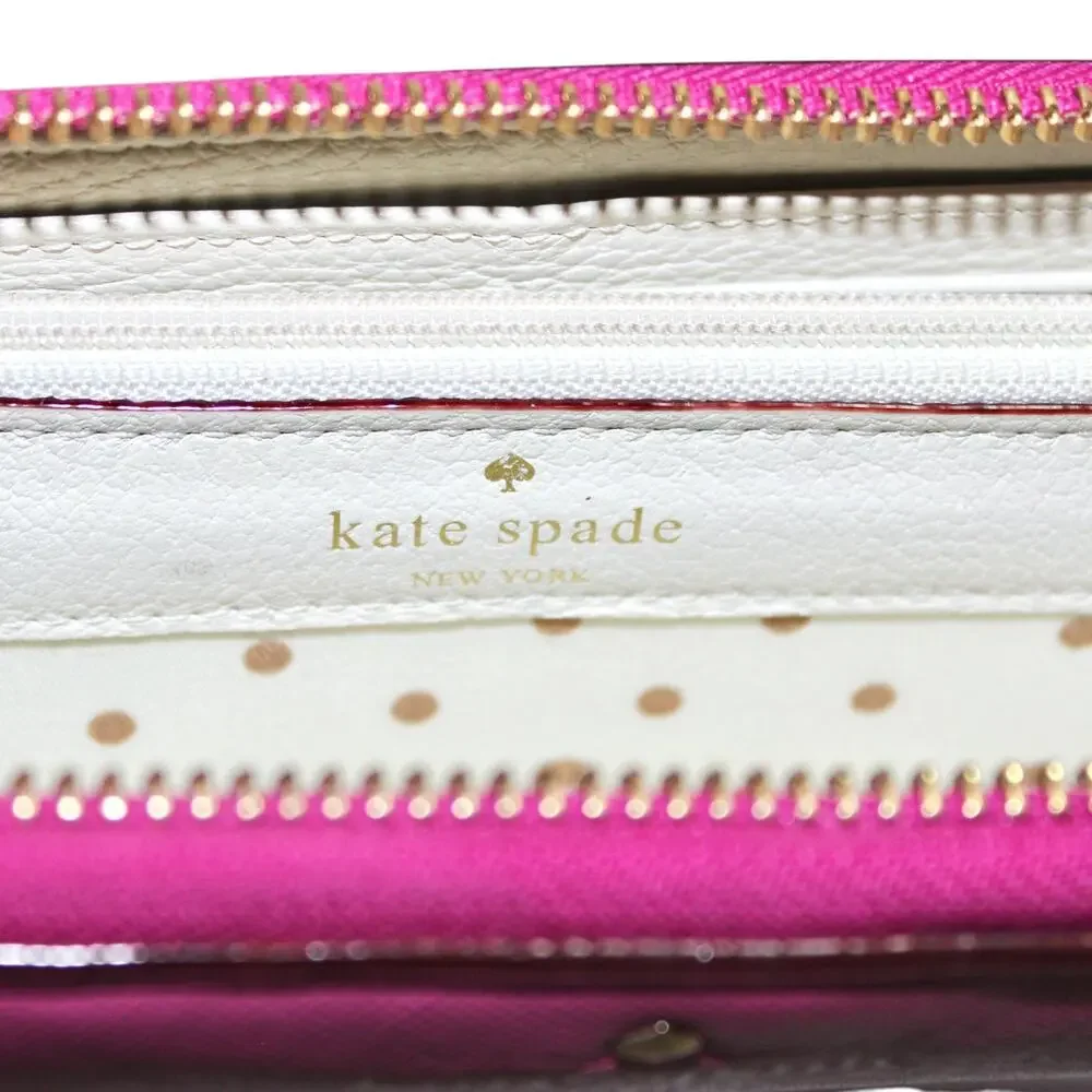 Kate Spade New York Kali Zippered Leather Wallet Pink
